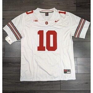 Julian Sayin #10 White Buckeye Stripe 2026 OSU Ohio State Football Jersey XL